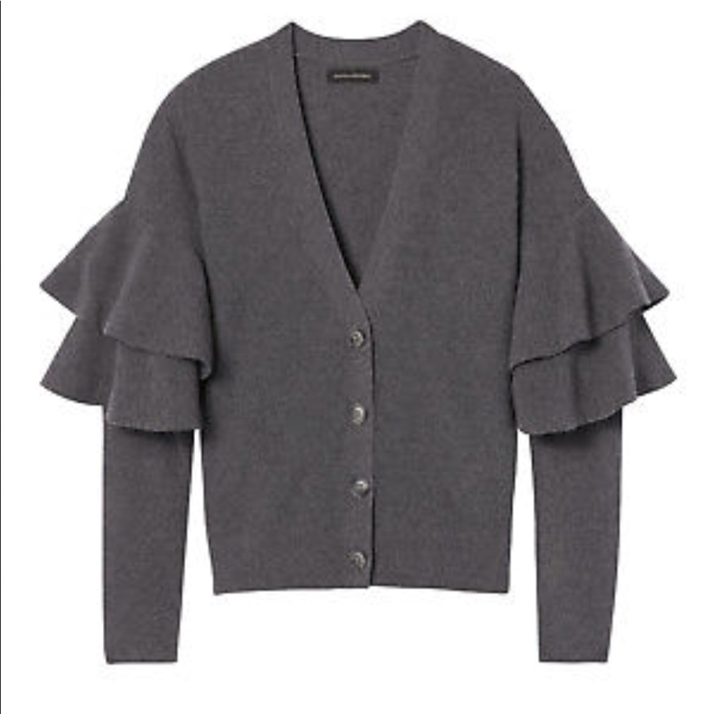 Banana Republic Italian Ruffle-Sleeve Cardigan/XS